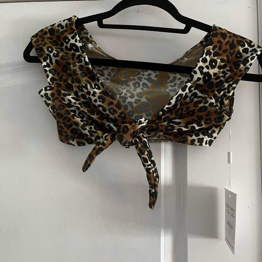 Poema Swim x Alexa Collins Léopard Alexa Tie Top